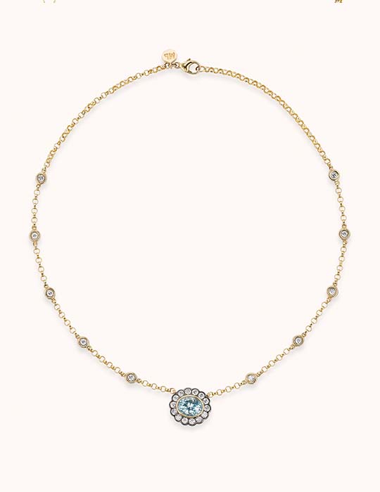 Single Alexandra Necklace Aquamarine