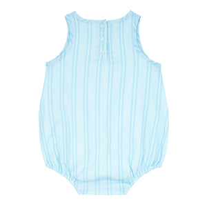 Baby Boy's Pacific Blue Stripe Bubble Romper