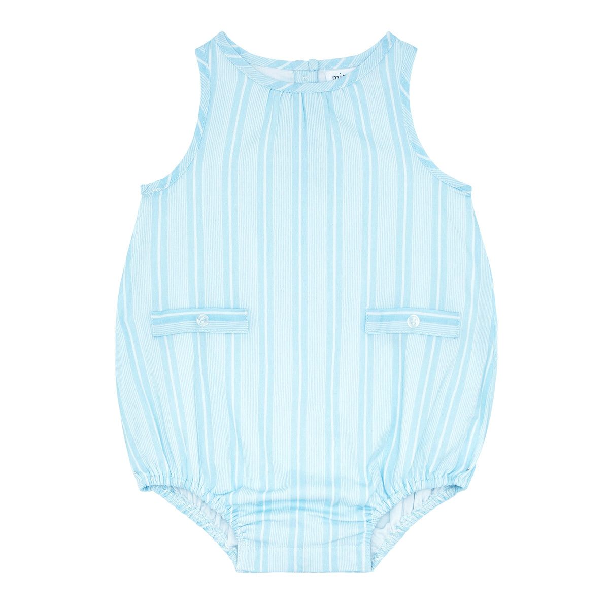 Baby Boy's Pacific Blue Stripe Bubble Romper