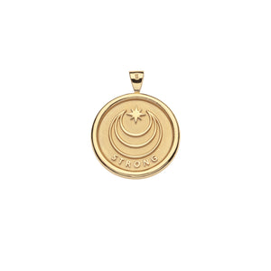 Strong Rising Sun JW Small Pendant Coin Necklace