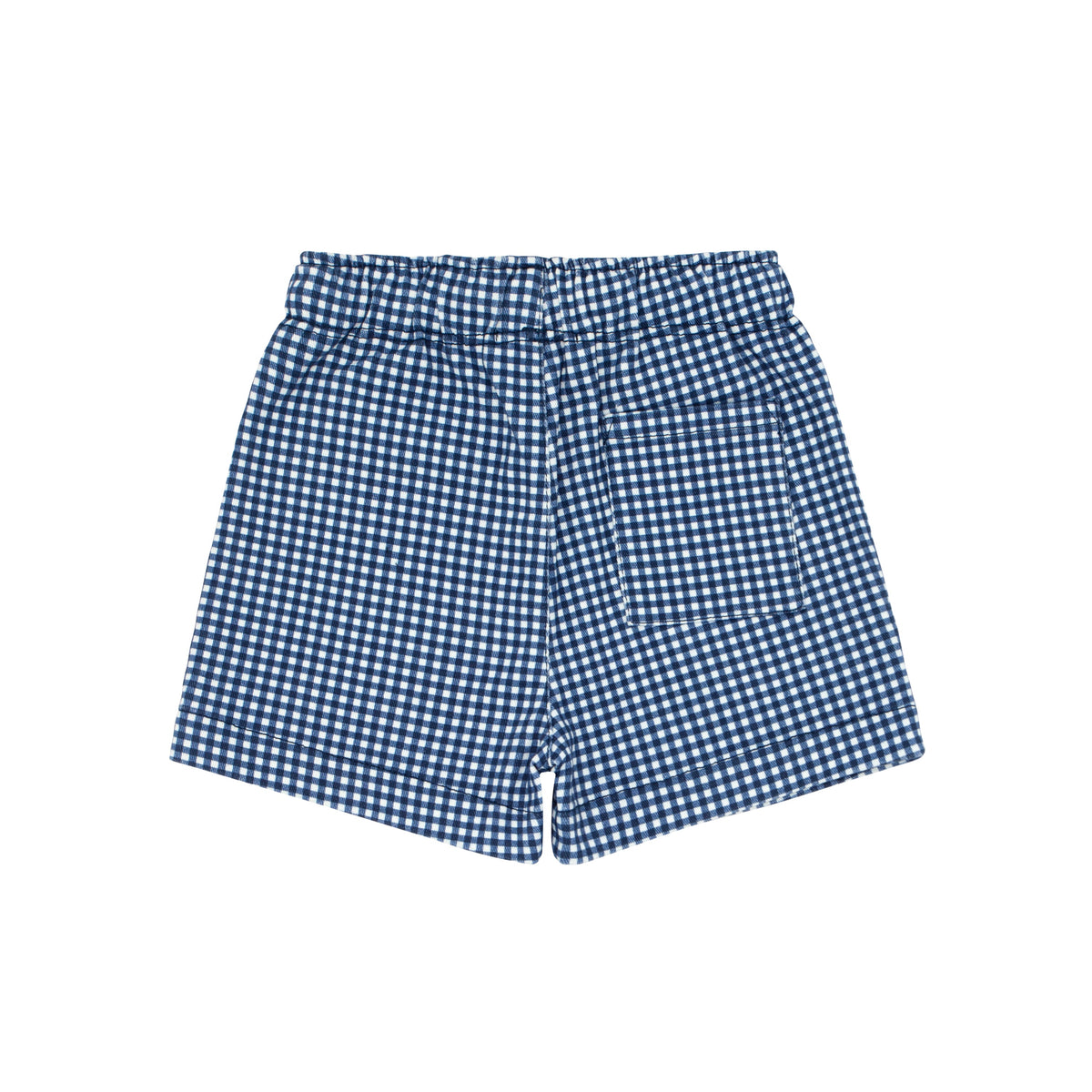 Boys Navy Gingham Camp Short