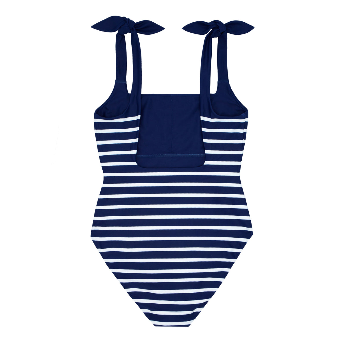 Women's Navy Breton Stripe Tie-Knot One Piece