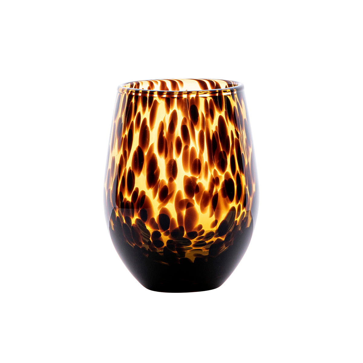 Puro Tortoiseshell Stemless Wine Glass