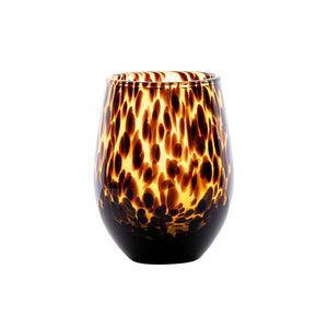 Puro Tortoiseshell Stemless Wine Glass