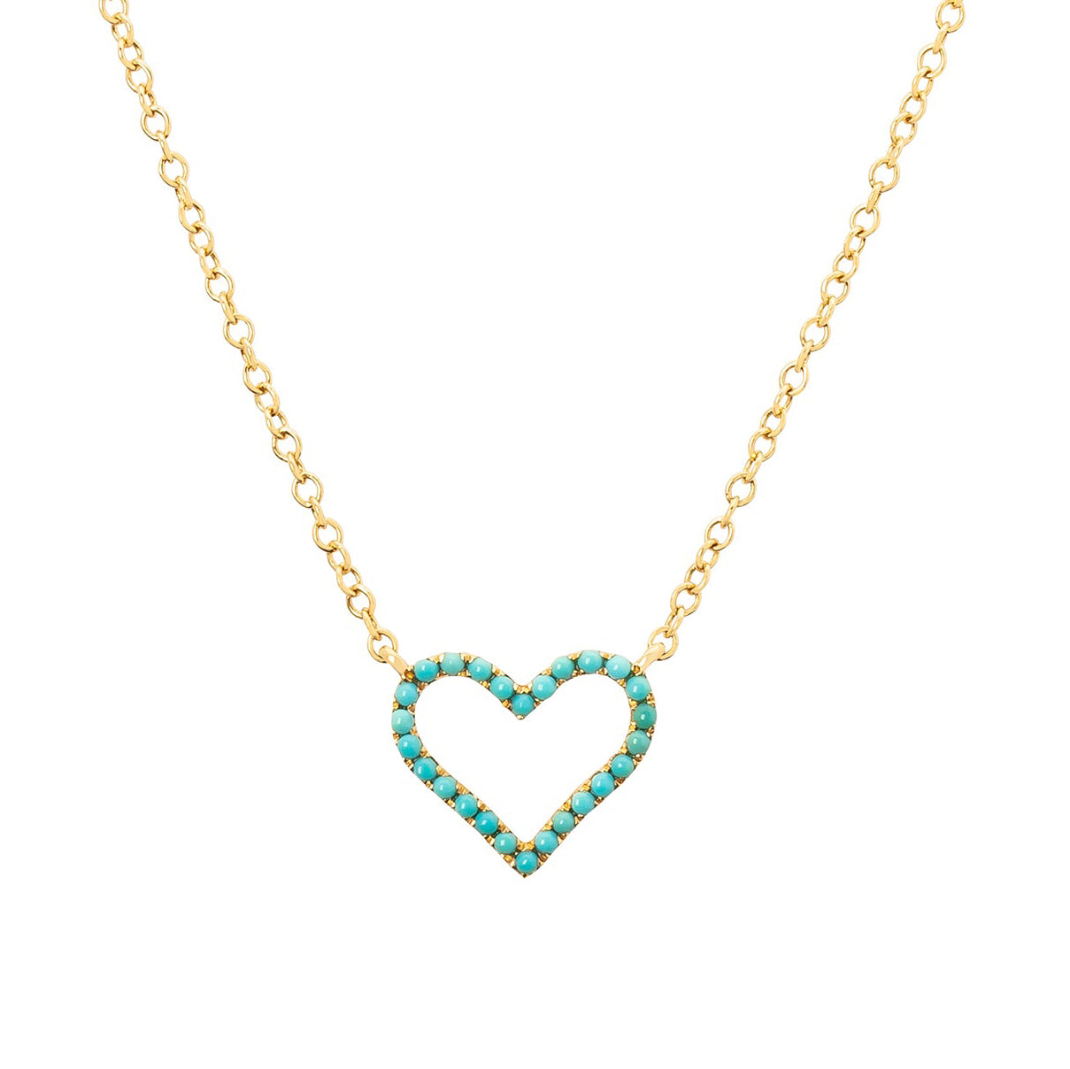 Turquoise Heart Charm Necklace