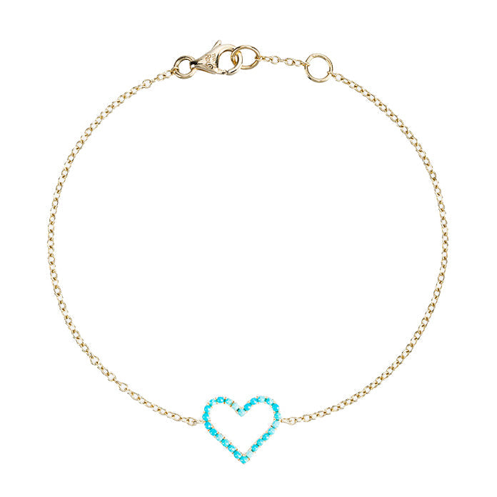 Turquoise Heart Charm Bracelet