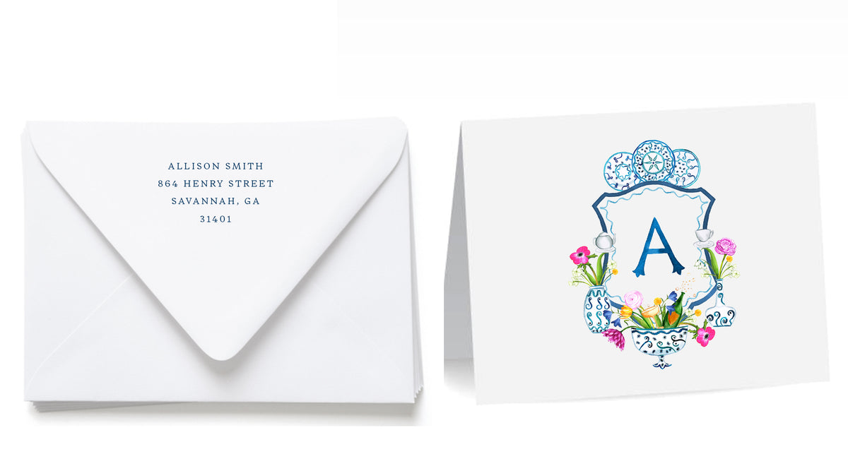 Personalized Crest Stationery Set