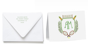 Personalized Crest Stationery Set