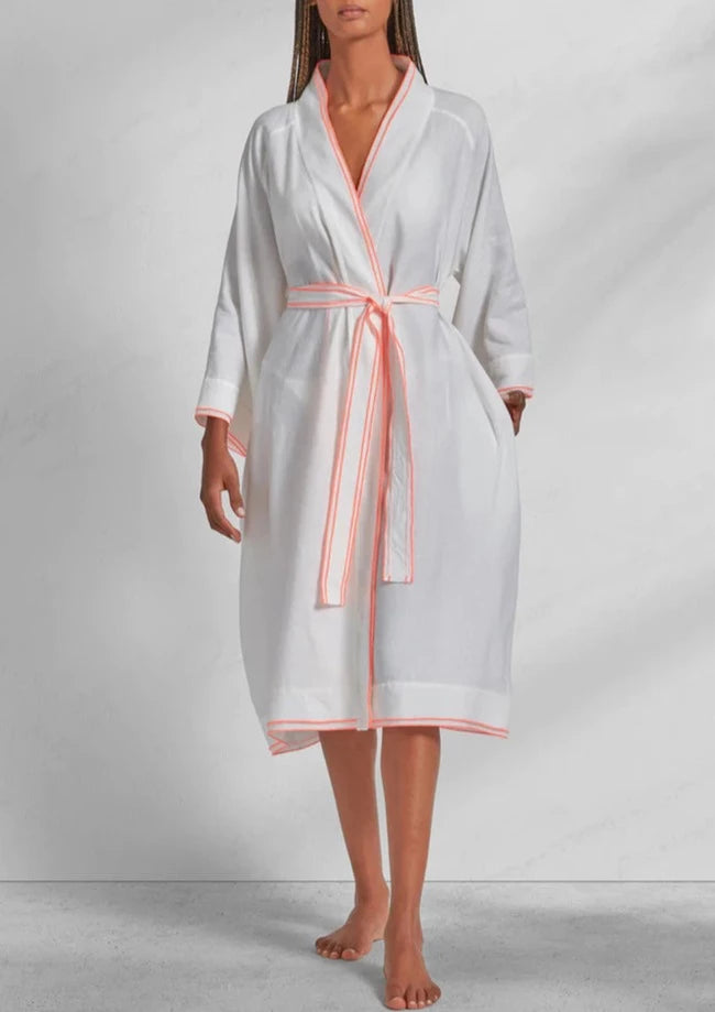 Linen Bamboo with Neon Stitch Bathrobe