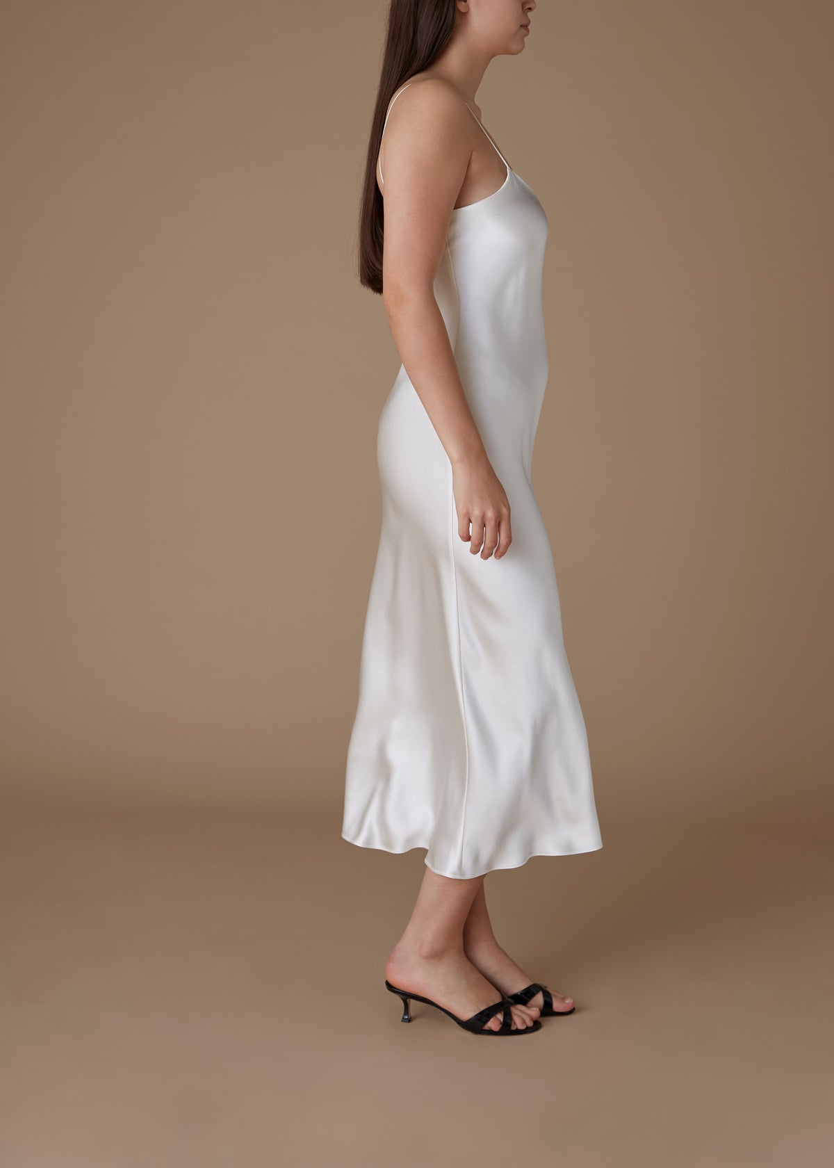 The Carolyn Slip Dress in Ivory