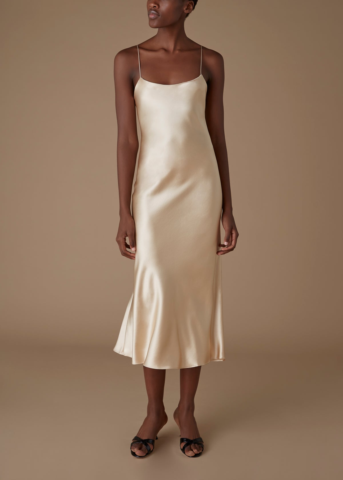 The Carolyn Slip Dress in Sand