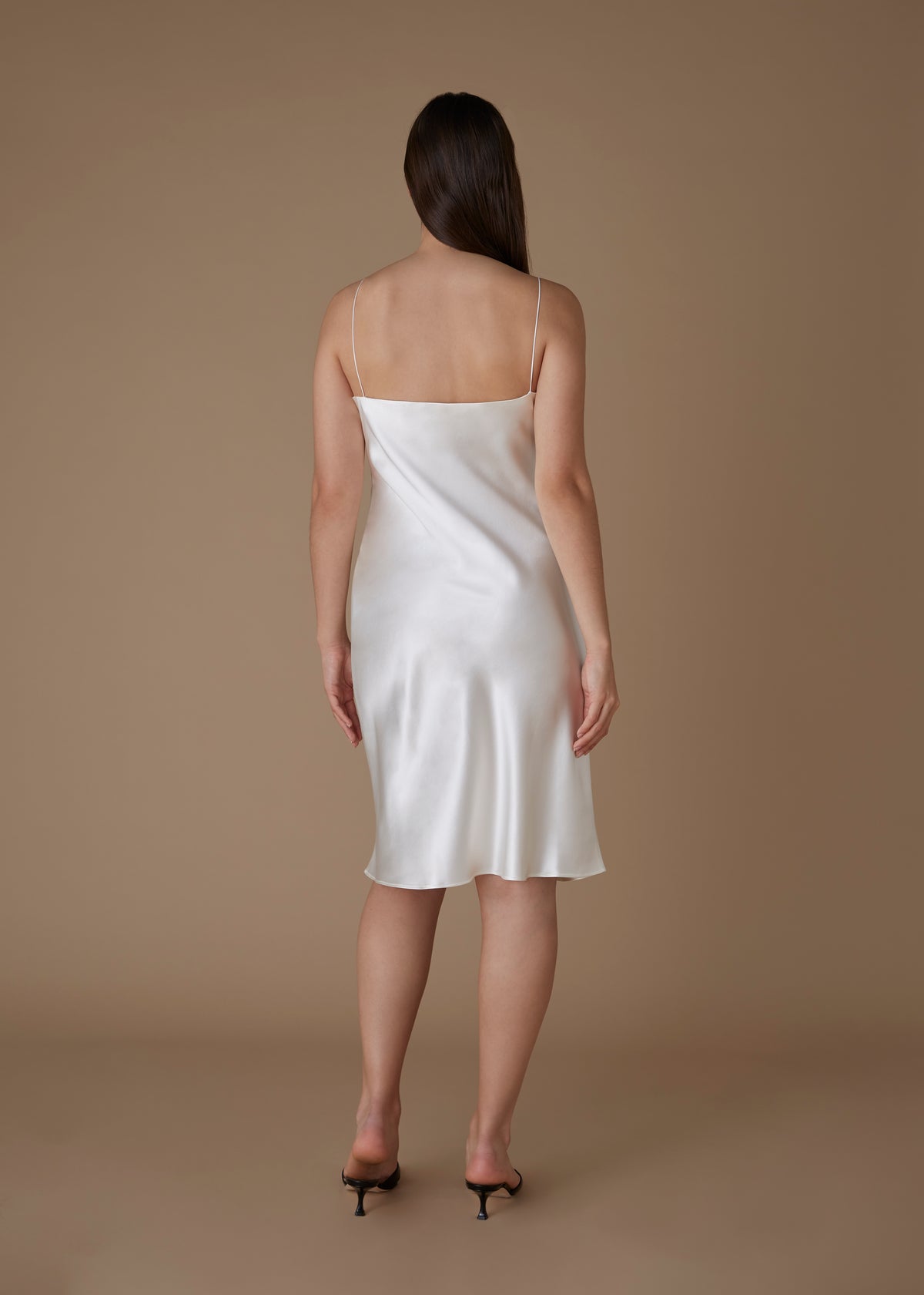 The Rachel Mini Slip Dress in Ivory