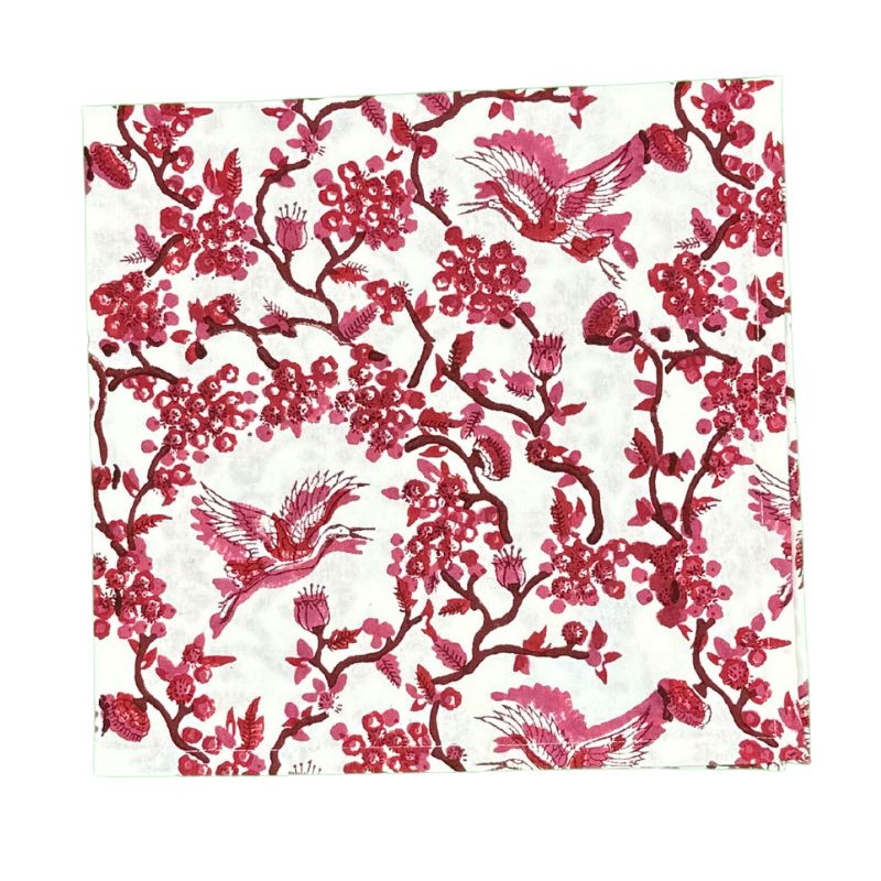 Toile de Jouy Birds - Wine - Napkins, Set of 4