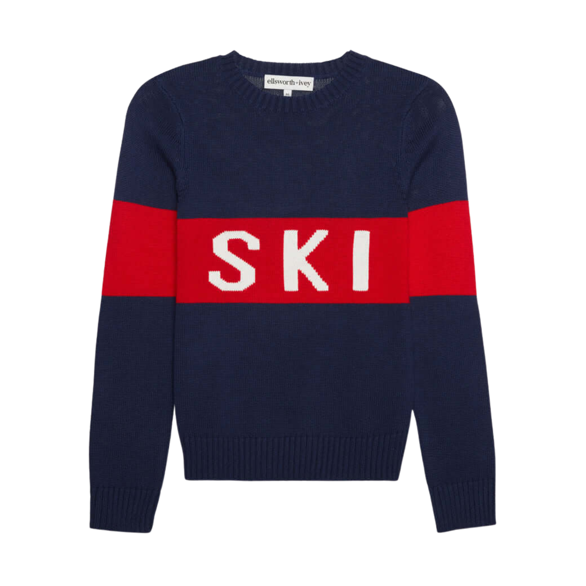 Block Ski Crewneck Sweater in Navy