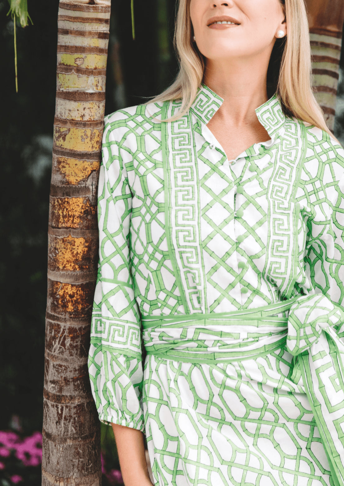 Flounce Dress in Key Lime Bamboo