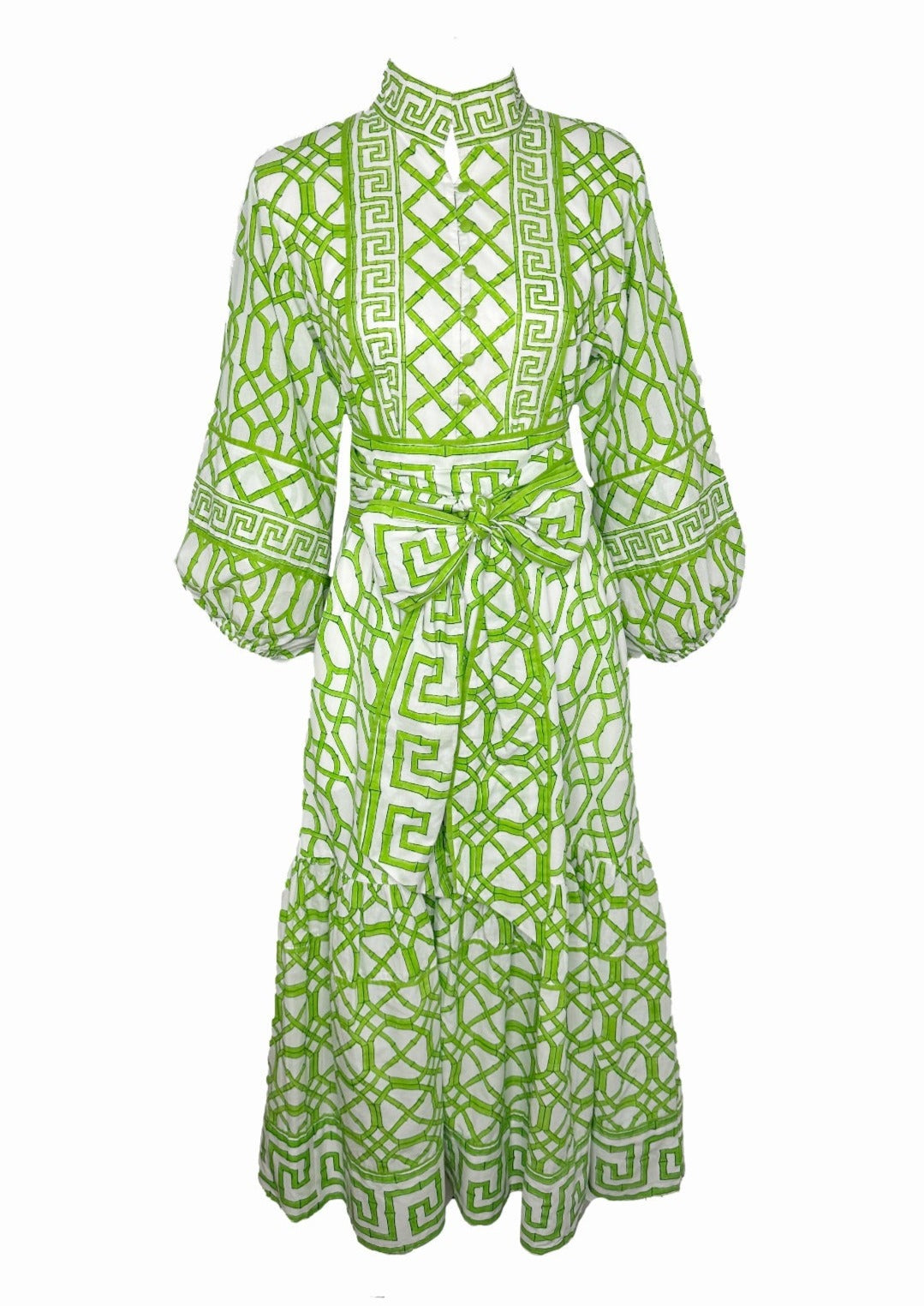 Flounce Dress in Key Lime Bamboo