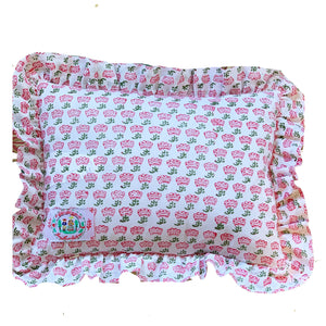 Flower Rectangle Ruffle Pillow