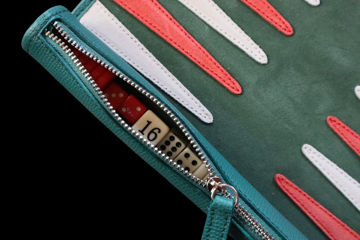 Travel Backgammon Board Green Red