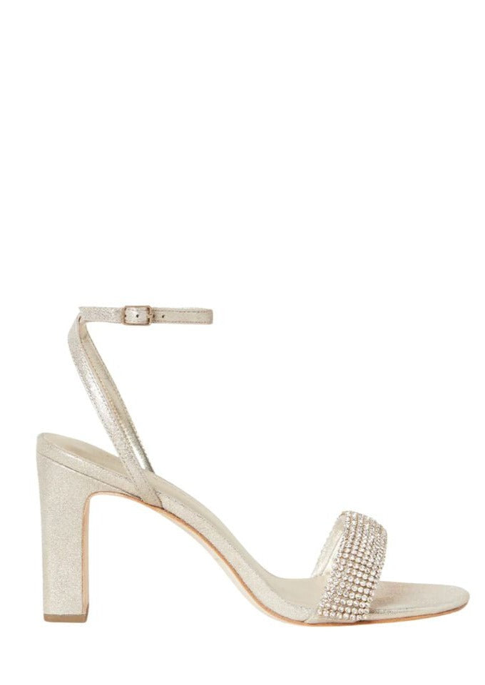 Shay Sandal in Cappuccino Suede Rhinestones