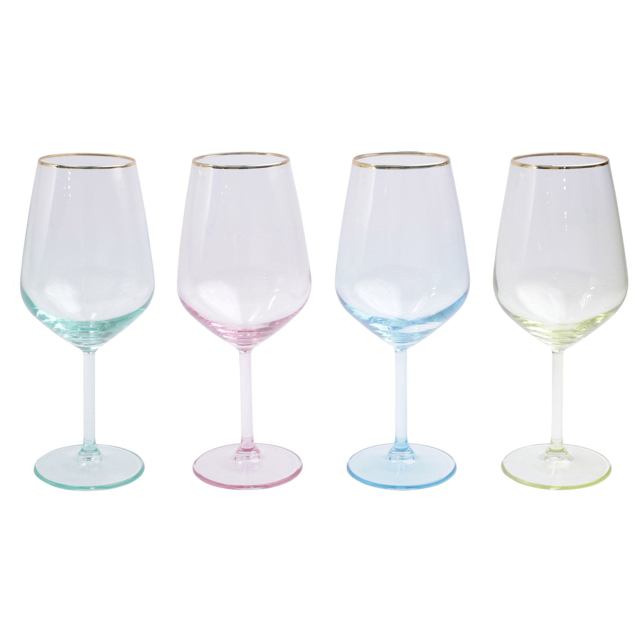 Rainbow Wine Glasses, Set of 4