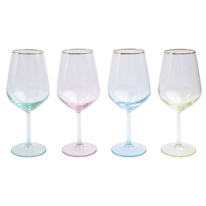 Rainbow Wine Glasses, Set of 4