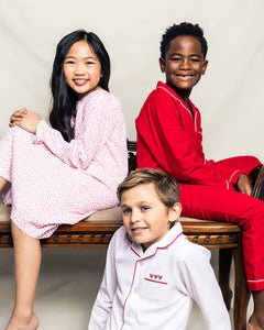 Children’s Valentine’s Collection Pajamas with Heart Embroidery