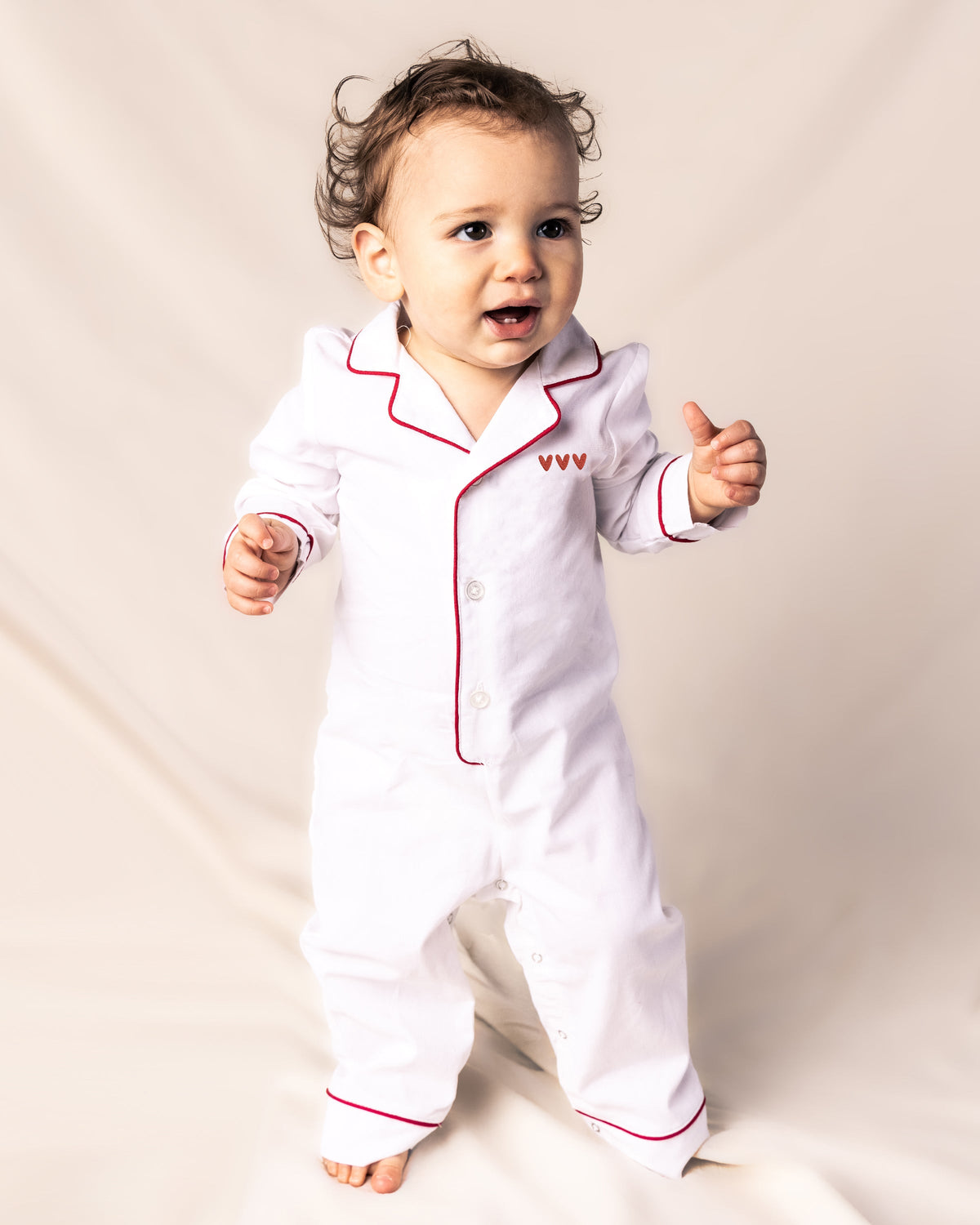 Valentine’s Collection Romper with Heart Embroidery