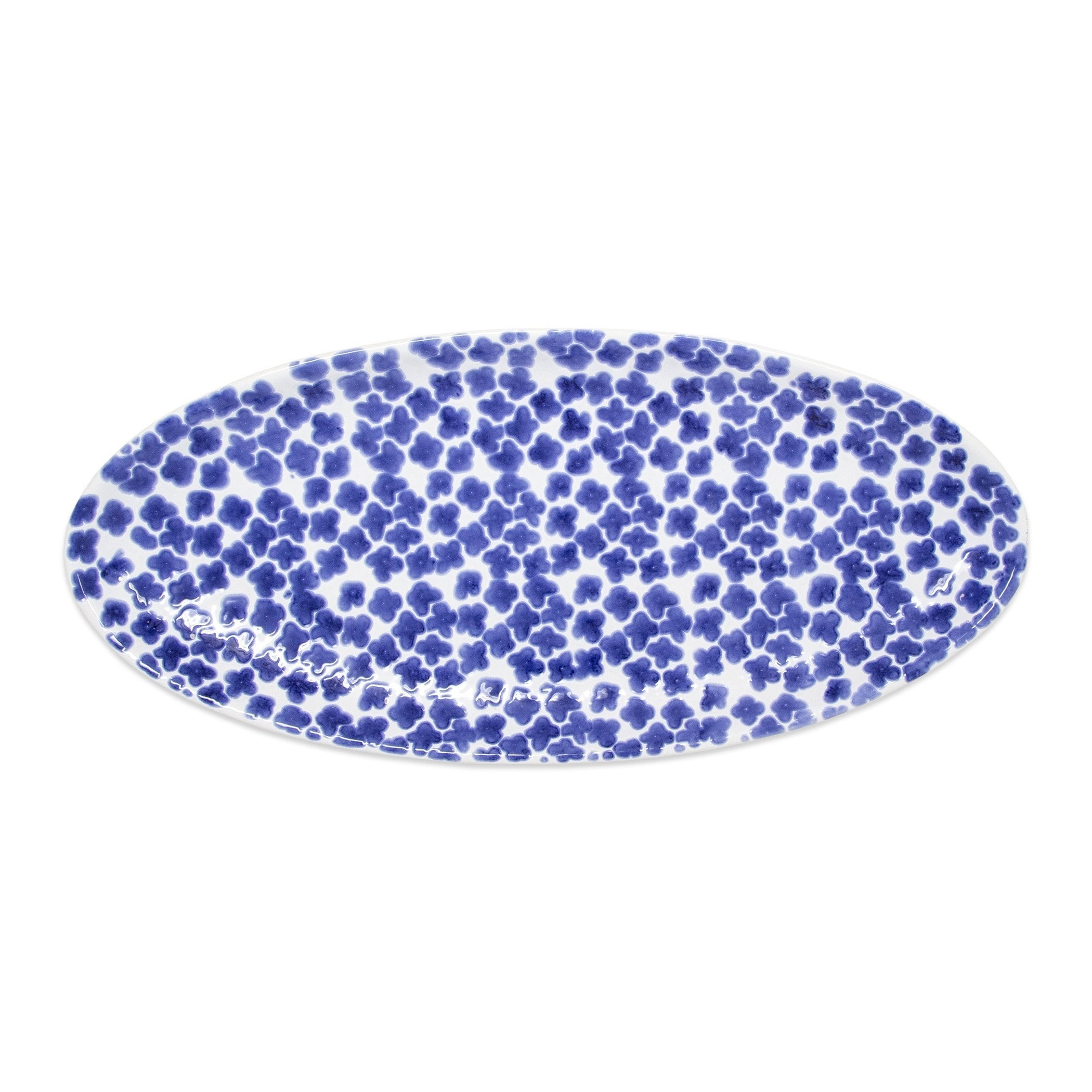 Santorini Flower Narrow Oval Platter