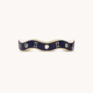 Gemini Zodiac Enamel Wave Band III - Marlo Laz