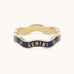 Gemini Zodiac Enamel Wave Band III - Marlo Laz