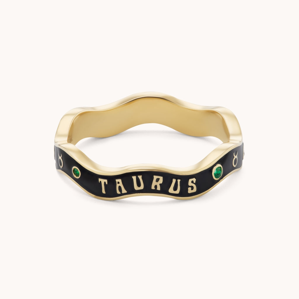 Taurus Zodiac Enamel Wave Band III - Marlo Laz