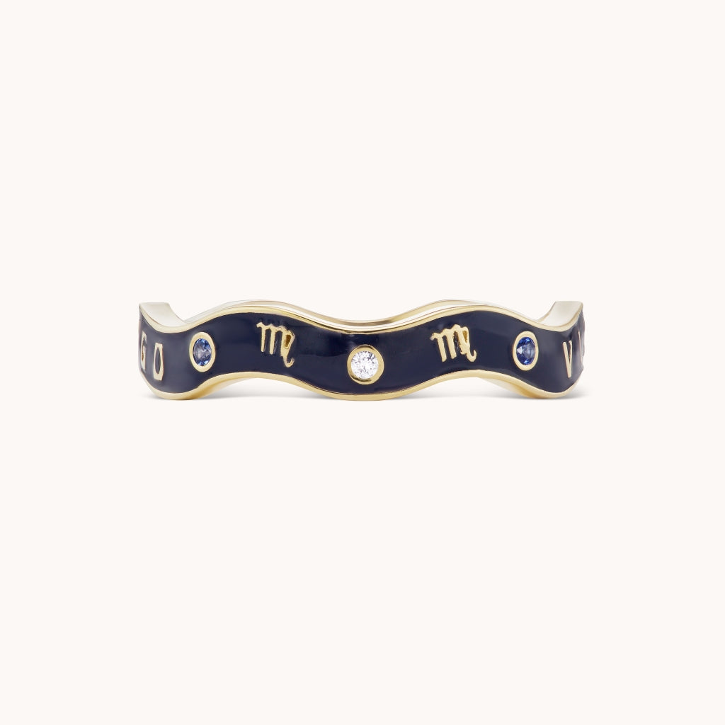 Virgo Zodiac Enamel Wave Band III - Marlo Laz