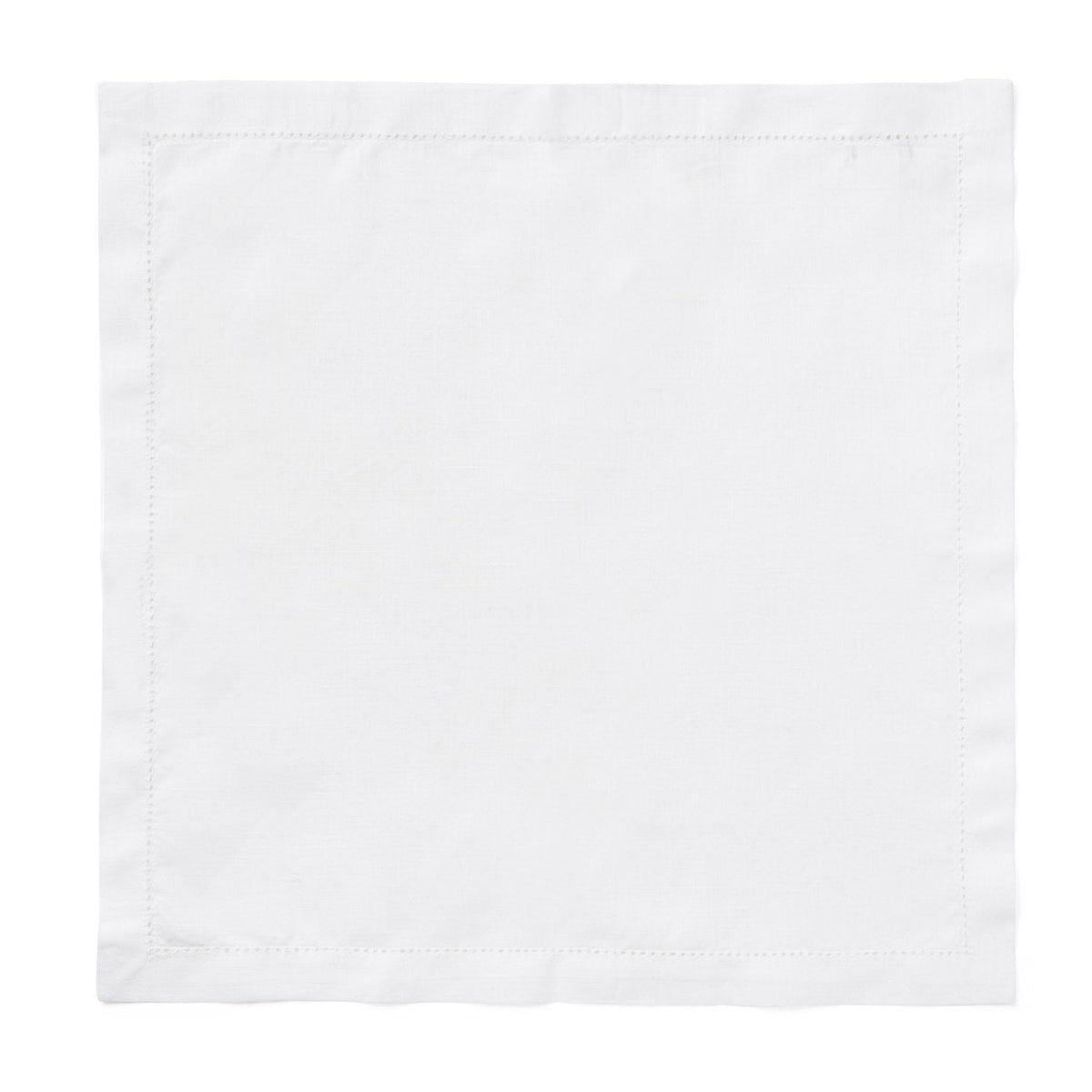 Luxury woven white timeless Classic linen hemstitch table napkin white  45x45cm