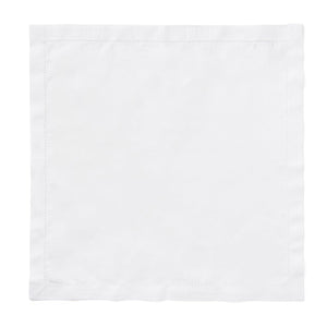 Luxury woven white timeless Classic linen hemstitch table napkin white  45x45cm