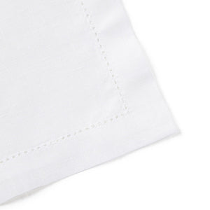 Luxury woven white timeless Classic linen hemstitch table napkin white  45x45cm