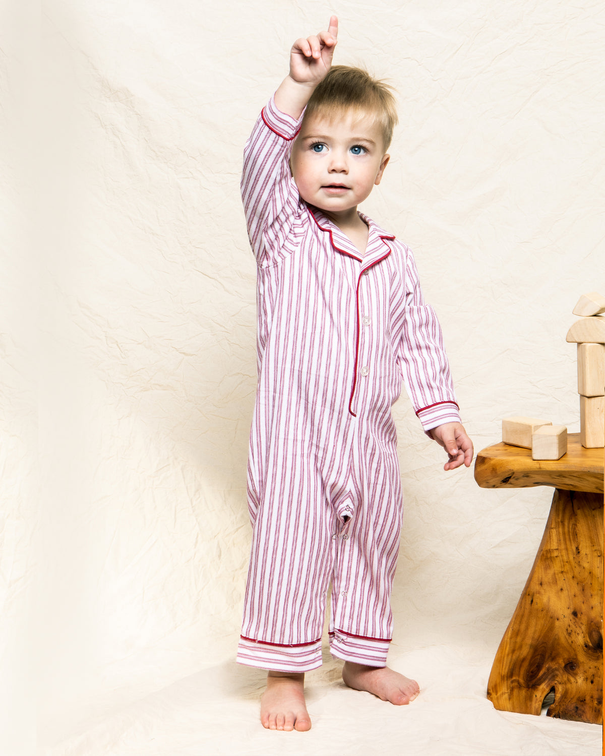 Antique Red Ticking Romper