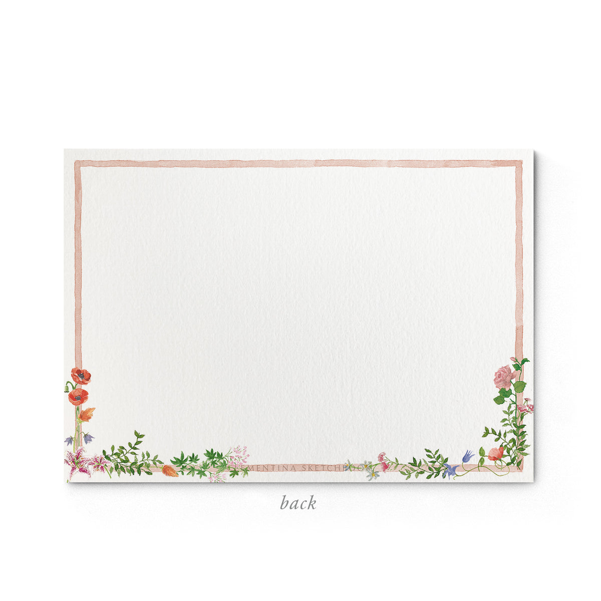 Wild Blooms Stationery Cards, Personalized Set of 50