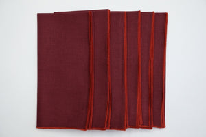 Wine Napkin Orange Small Trim, Set of 4