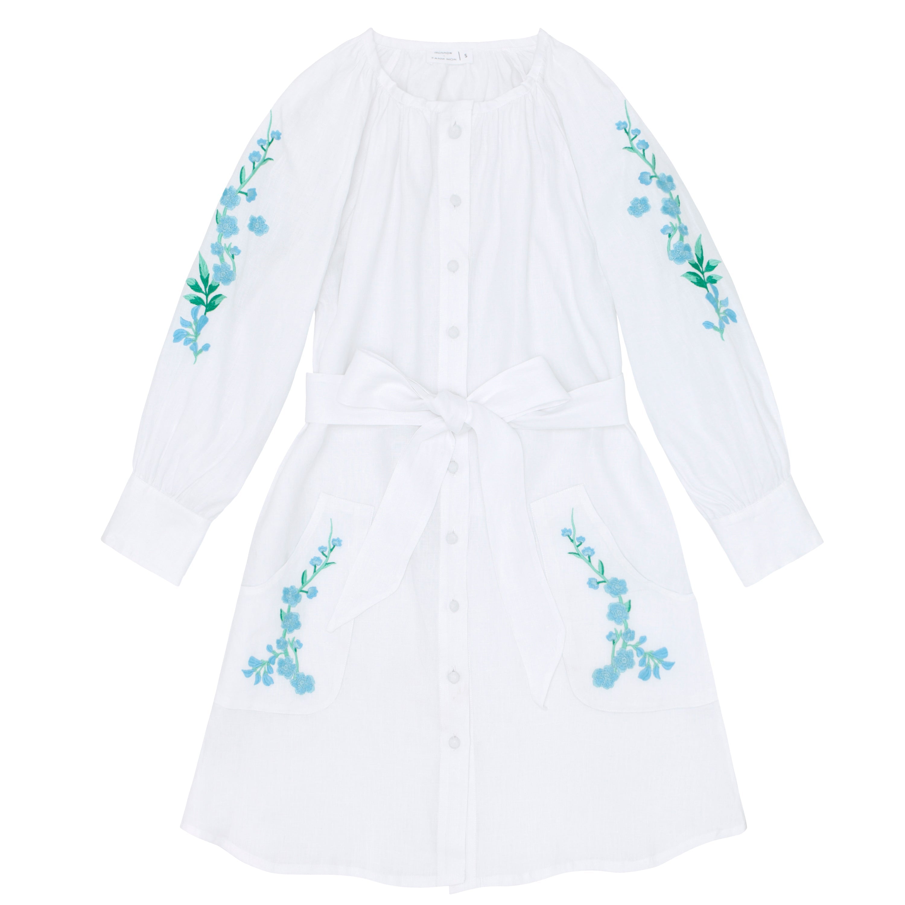 Minnow x Fanm Mon Women's Coconut Grove White Long Sleeve Dress