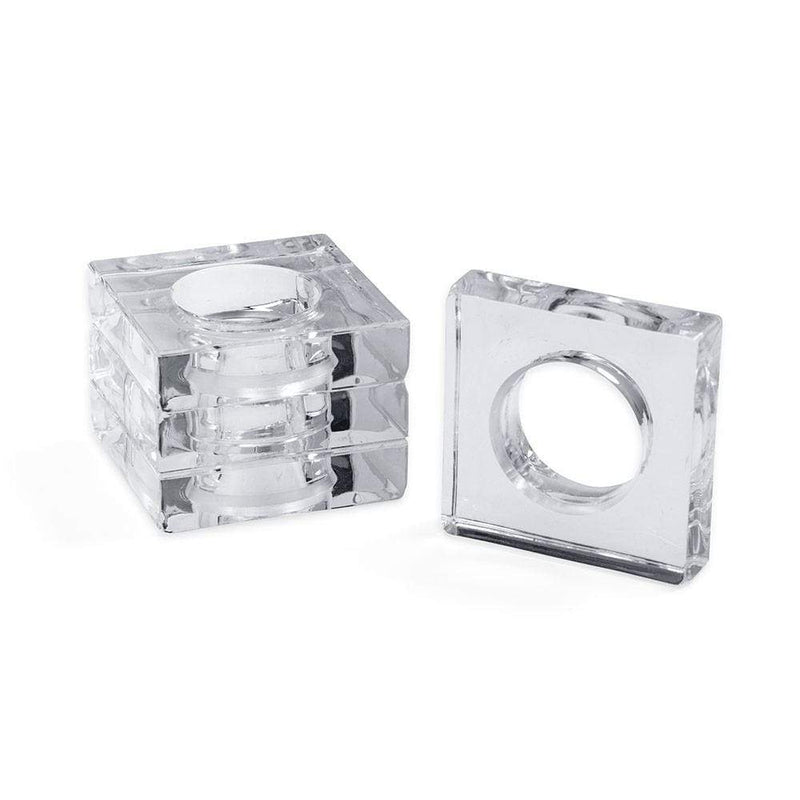 Acrylic Napkin Rings in Crystal Clear, Set of 4