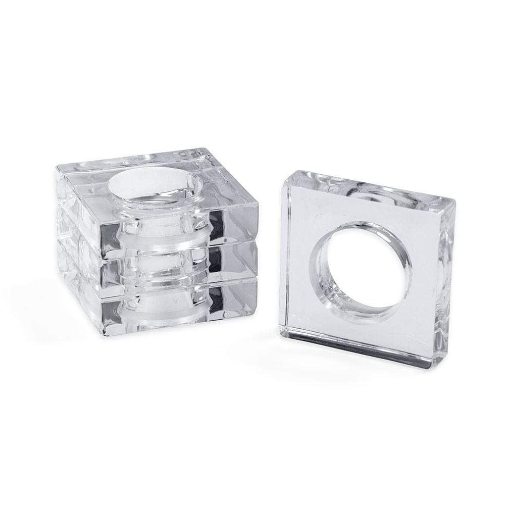 Acrylic Napkin Rings in Crystal Clear, Set of 4