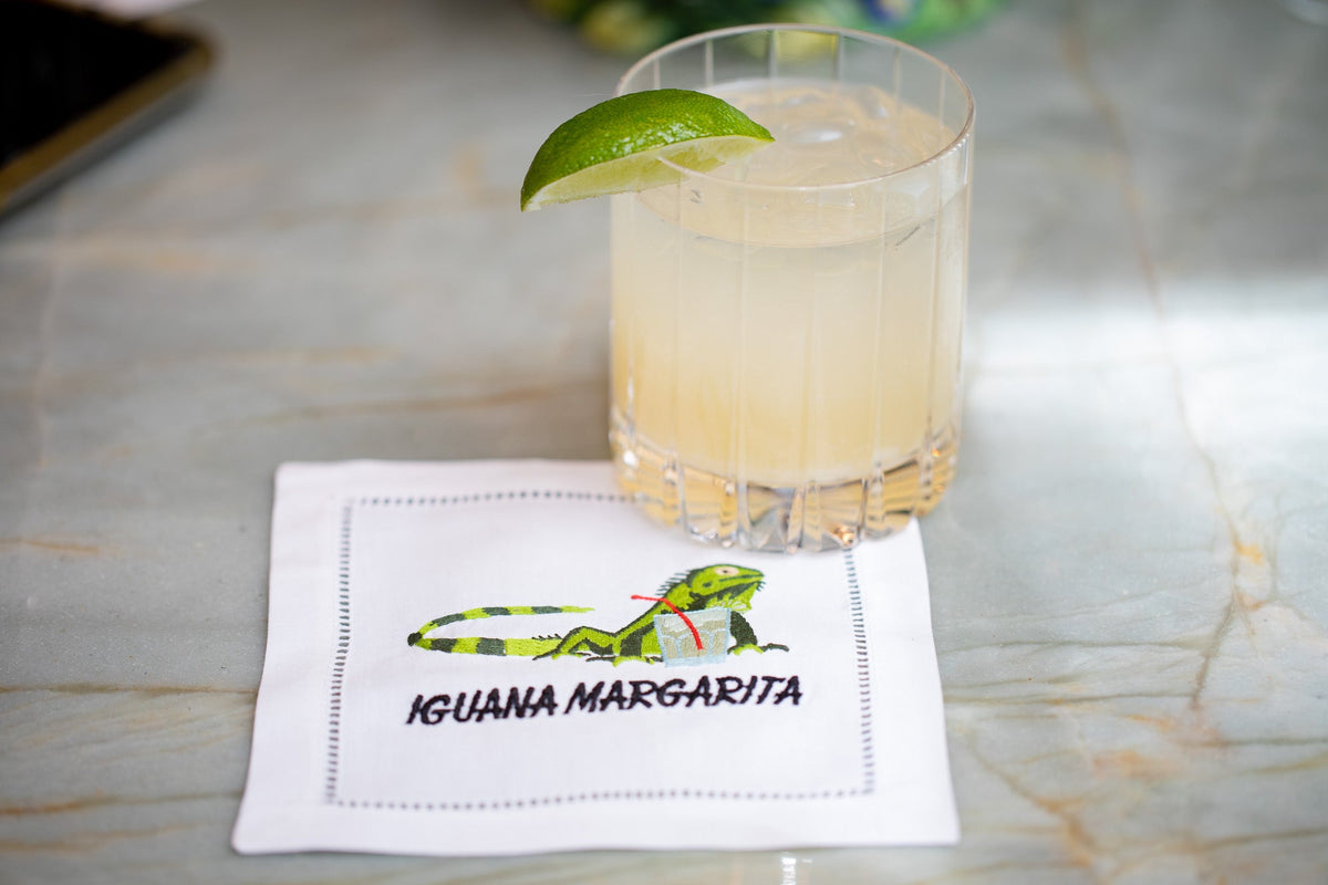 Iguana Margarita Cocktail Napkins, Set of 4