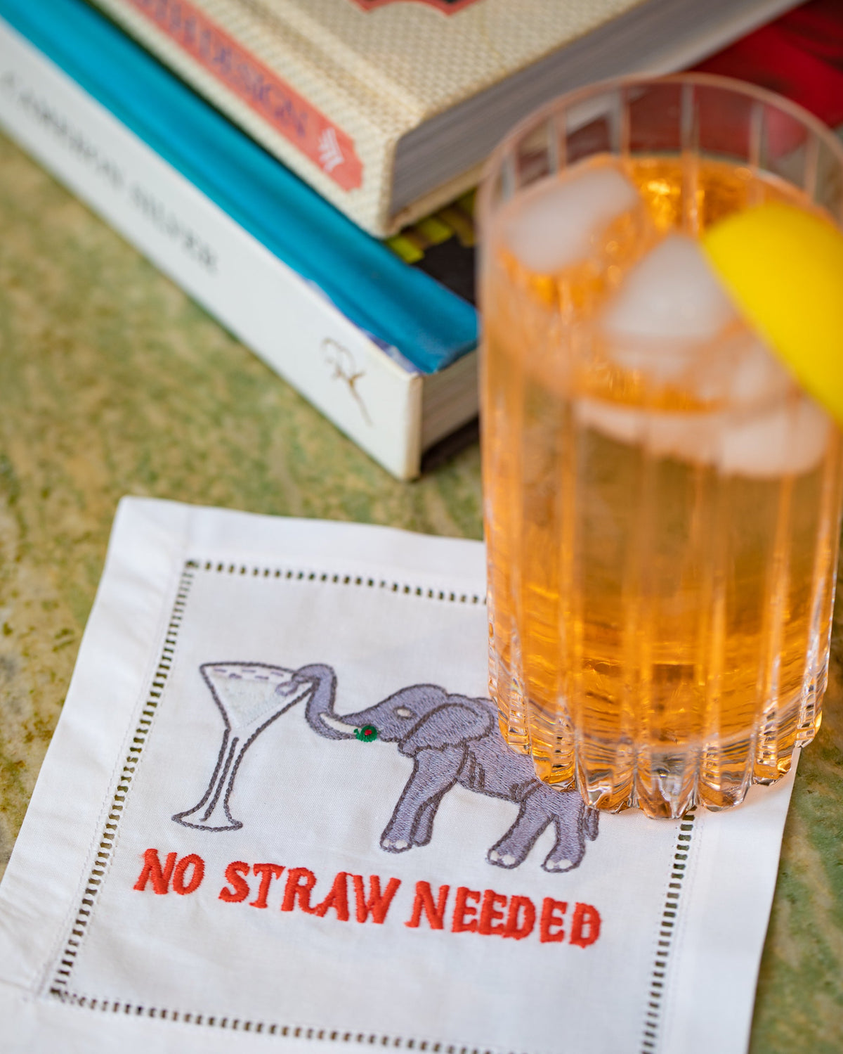 No Straw Needed Cocktail Napkins, Set of 4