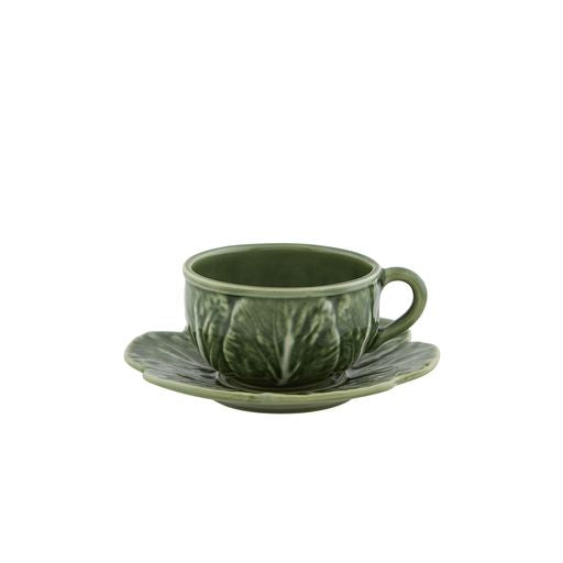 Cabbage Tea Cup And Saucer in Green