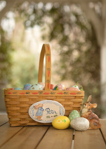 Hand-Painted Heirloom Custom Easter Basket in Blue