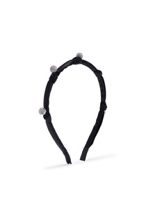 Crystal Skinny Headband in Black