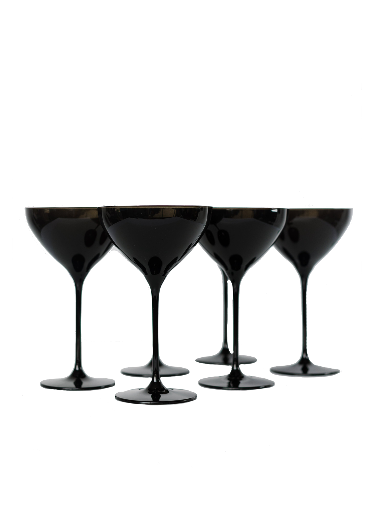 Estelle Colored Martini Glass in Black, Set of 6