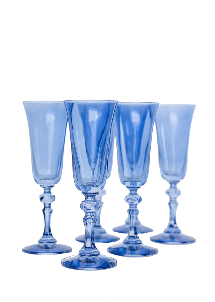 Estelle Colored Regal Flute in Cobalt Blue, Set of 6