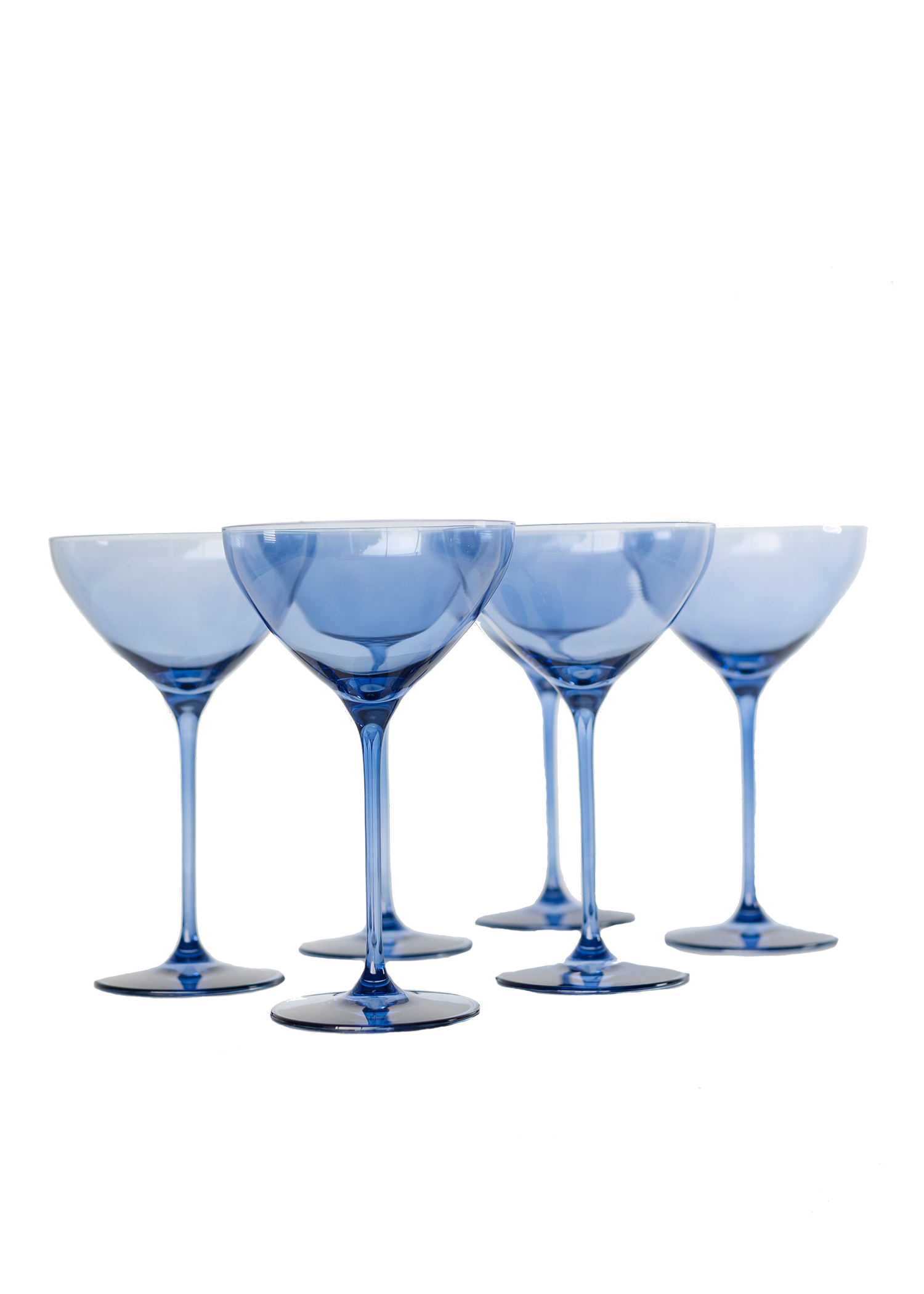 Estelle Colored Martini Glass in Cobalt Blue, Set of 6