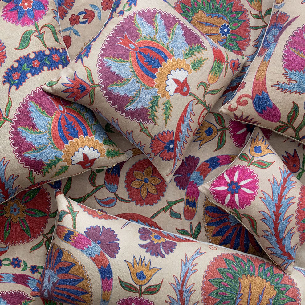 Bright Botanical Suzani Pillow Pillow St. Frank 